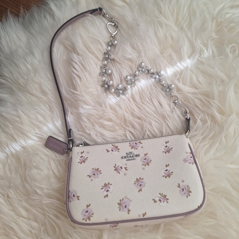 NWT COACH Nolita 19 Signature Canvas Floral Print Wristlet plus extended chain